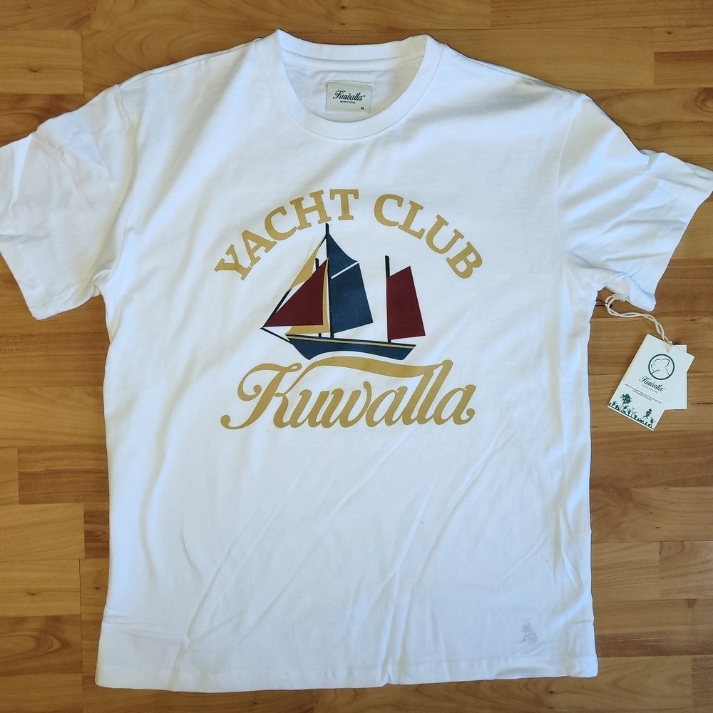 Kuwalla Yatch Club White T-shirt Medium/Large Canadian Sailing Streetwear NWT
